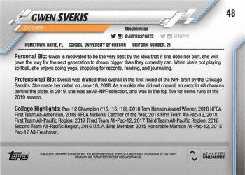 2020 Topps On-Demand Set 18 - Athletes Unlimited Softball - Purple #48 Gwen Svekis Back